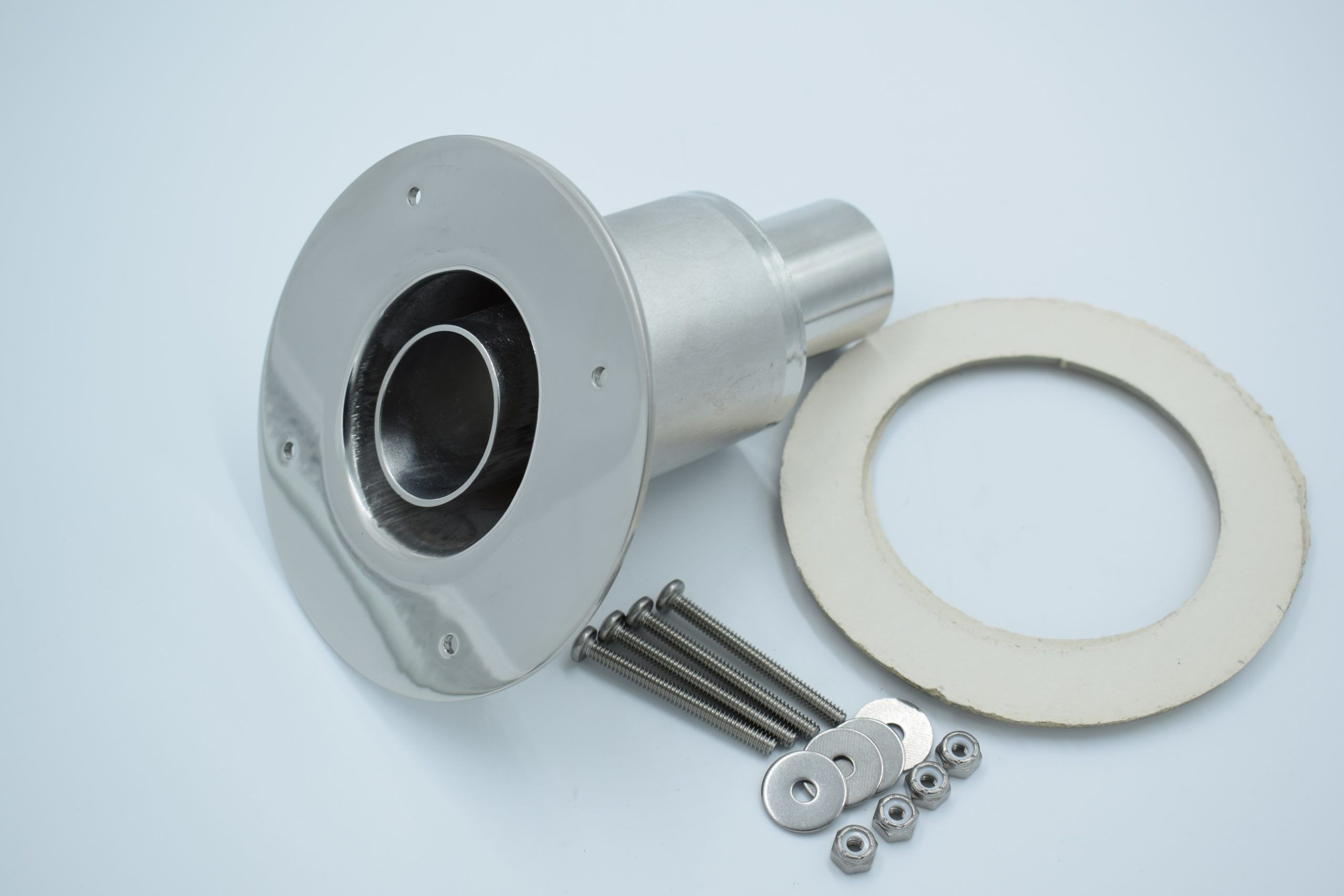 P38-004 Exhaust Thru-Hull, 38 mm, Angled Flange